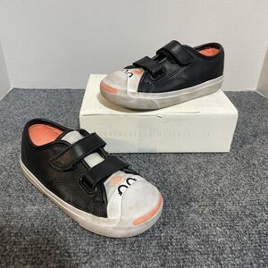 Converse Shoes Infant Size 10 Black Jack Purcell Leather Hook Loop Face